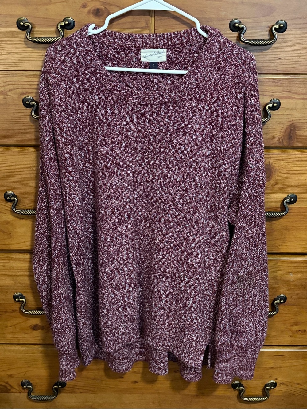 Universal Thread Marled Scoop Neck Sweater - Wine